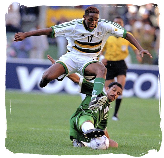 Bafana Bafana striker Benni McCarthy in action - Soccer in South Africa, Bafana Bafana South African Soccer Team