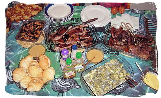 Example of a South African barbecue spread - South African traditional food