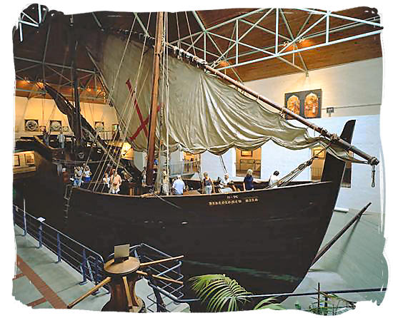 A replica of the ship in which in which Portuguese seafarer Bartolomeu Dias rounded the southern tip of Africa in 1488 - History of Cape Town South Africa, Cape of Good Hope History