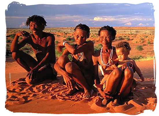 Descendents of the original inhabitants of South Africa, the ancient San people - Kgalagadi Transfrontier Park in the Kalahari