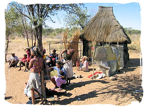 Present-day Khoisan people in a small village - The Khoisan People, Blend of the Khoi and San people in South Africa