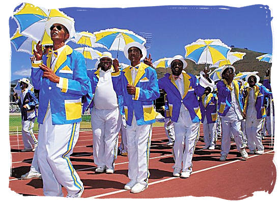 The Cape Town Minstrels celebrating the advent of the New Year - Festivals of South Africa