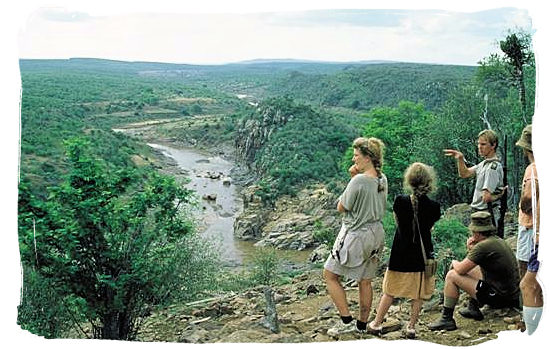 Group of bushwalk party on the Olifants wilderness trail in the Kruger national Park - Letaba main rest camp, Kruger National Park, South Africa