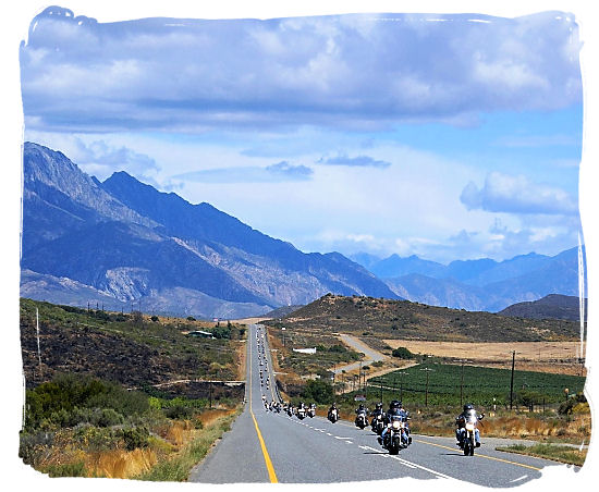 Enjoying the scenery riding a motorbike in South Africa
