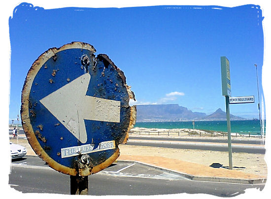 When driving in South Africa one often comes past strange objects like this road sign that has seen heavy times