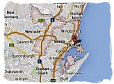Map of Durban, South Africa