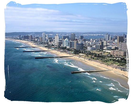 The golden sands of Durban's of famous Golden Mile