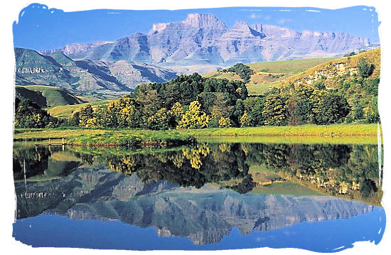 Champagne Castle in the uKhahlamba Drakensberg Mountains Park, a world heritage site