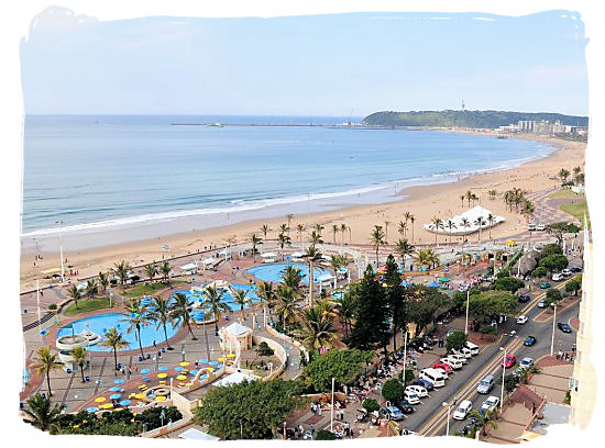View looking south across Durban from a beach front hotel