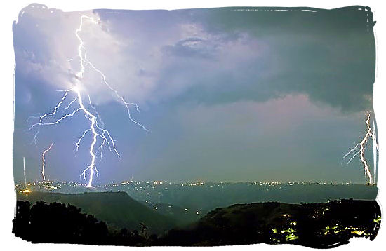 Afternoon and evening thunderstorms occur regularly in and around Durban