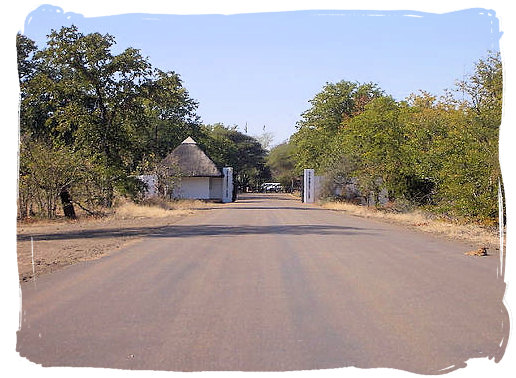 Entrance gate to the camp - Shingwedzi Rest Camp, Kruger National Park, South Africa