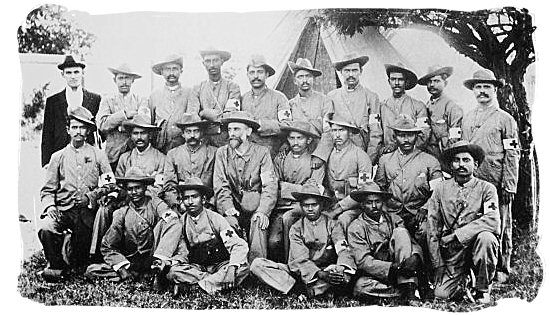 World renown Mohandas Karamchand Gandhi (Middle row, 5th from left), was a member of the Indian Ambulance Corps during the 2nd Anglo-Boer - City of Johannesburg South Africa History, Culture, Museums