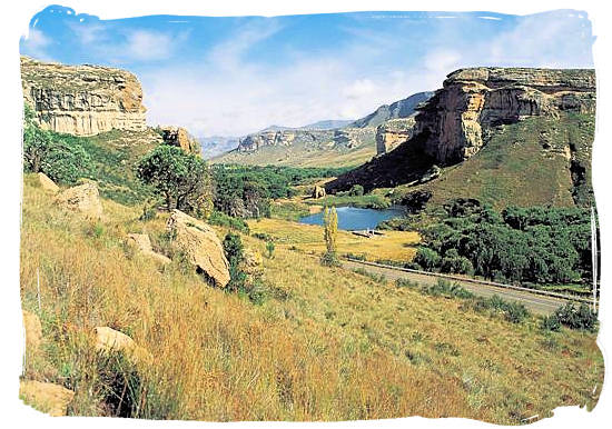 Characteristic landscape of the Golden Gate Highlands National park