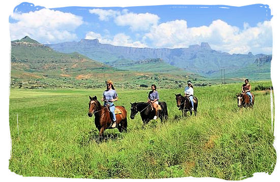 Horse riding in the mountains