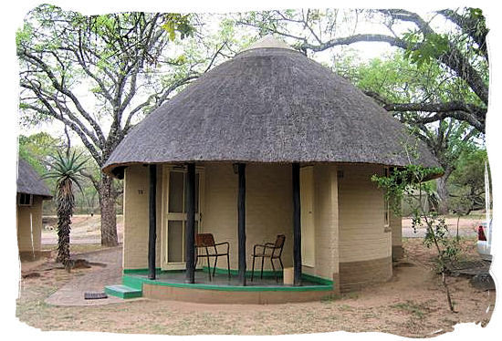 African style round hut with thatched roof at Pretoriuskop - Kruger National Park accommodation