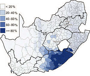 Area of the country where the Xhosa language is dominant - languages of south africa, south african language