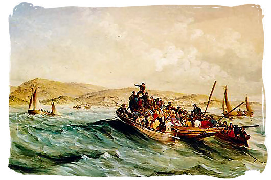 Landing of the 1820 British settlers at Algoa bay - The 1820 British Settlers in South Africa