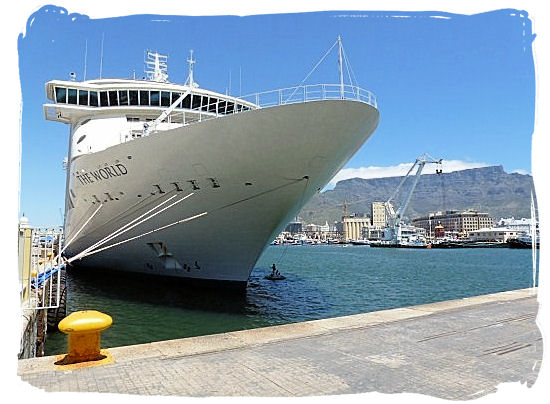 The World, a large cruise ship visiting Cape town - City of Cape Town South Africa, Tours and Travel Guides