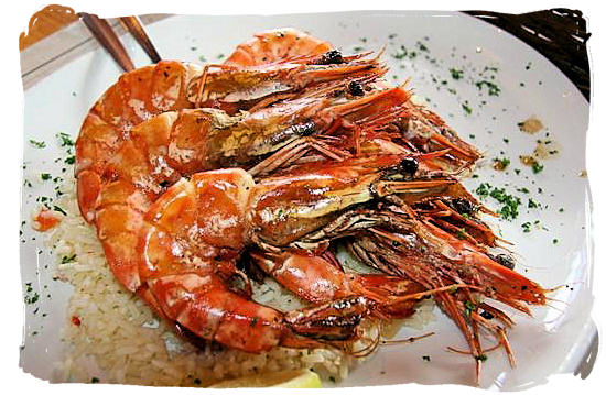 Peri-Peri Mozambique prawns - Portuguese cuisine in South Africa