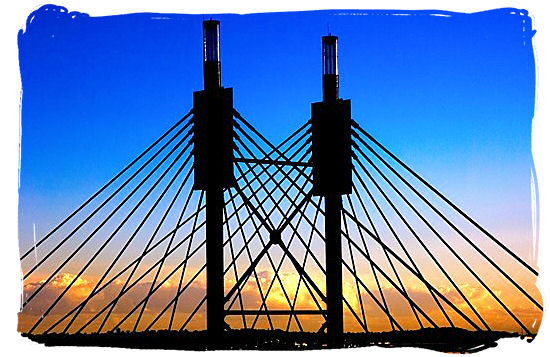 The 42 meters high pylon of the Nelson Mandela Bridge in Johannesburg