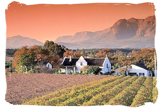 The Paarl Winelands north of Stellenbosch and framed by the majestic Groot and Klein Drakenstein and Franschhoek mountains - Cape Town South Africa wine country, Wine tours in South Africa