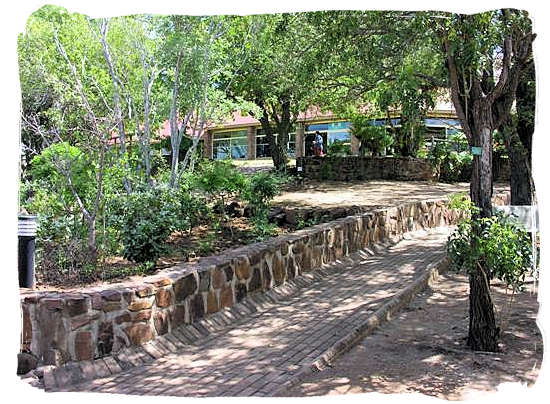 Olifants Restcamp, Kruger National Park, South Africa - Path running from the shaded lookout to the cafeteria in the background
