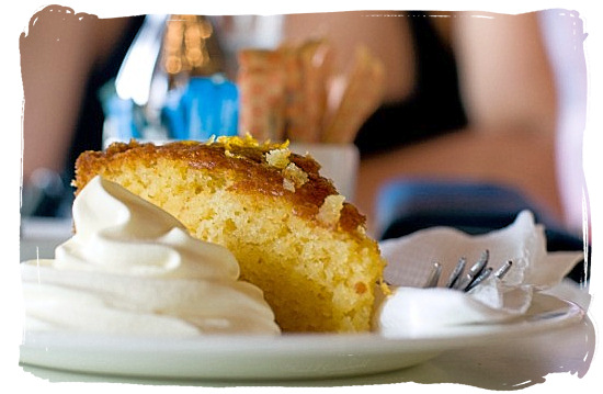 Coffee and Carrot Cake with cream at the Quarterdeck restaurant in St Lucia - Heritage Sites in South Africa, Nature Reserves of South Africa