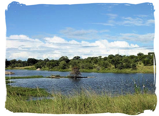 Landscape around the Shitlhave dam near Pretoriuskop rest camp - Kruger National Park Camps, Kruger National Park, Map, Tours, Safaris