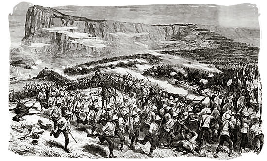 19th century sketch of the Battle of Isandlwana - Anglo Boer war battlefields tours in South Africa.