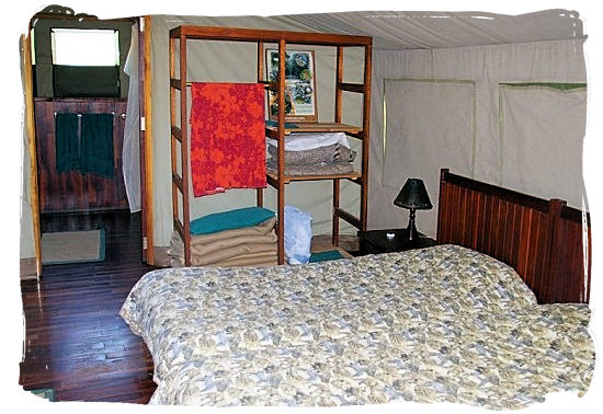 Interior of the Safari tents in Tlopi rest camp - Marakele National Park accommodation