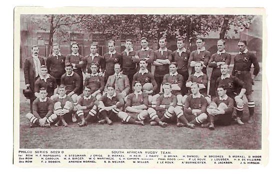 The 1906 South African national rugby team, the first team to be called “Springboks” - Springbok rugby in South Africa and the South Africa rugby team