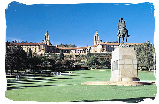 Union buildings in Pretoria, official seat of the South African government, also housing the office of the President of South Africa - South Africa Government, South Africa Government type