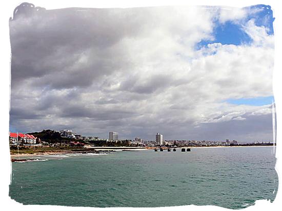 View across Algoa bay with the city of Port Elizabeth in the background – The 1820 British Settlers in South Africa