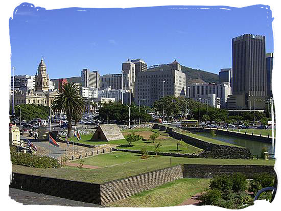 View from the walls of the Castle of Good Hope towards the Cape Town CBD - Colonial history of South Africa