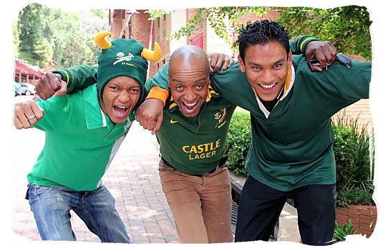 Supporters of the Springboks, South Africa's national rugby team - languages of south africa, south african language