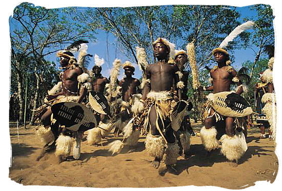 Young Zulus performing a warrior dance - Battle of Blood River