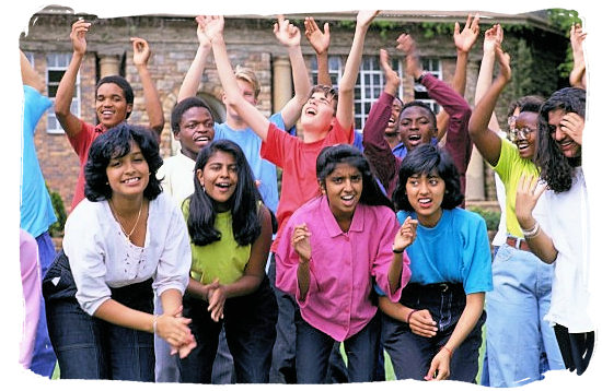 Group of young South African students