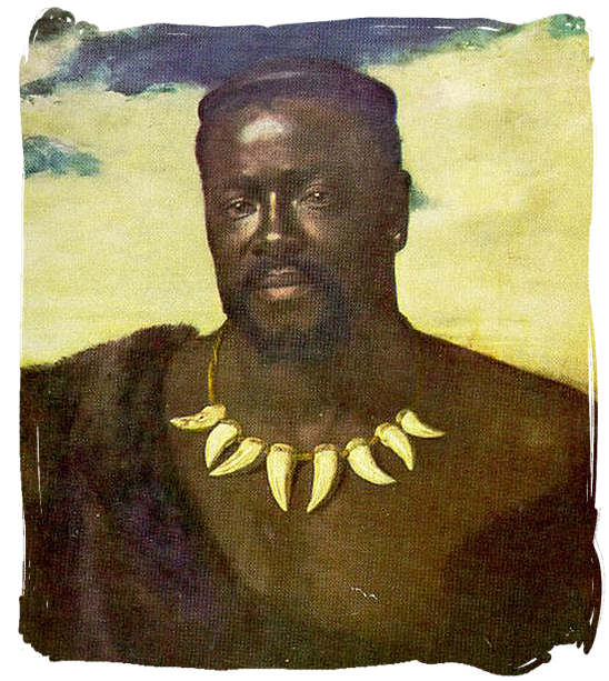 A painting of Cetshwayo kaMpande (circa 1826 - February 8, 1884) who was the king of the Zulus from 1872 to 1879